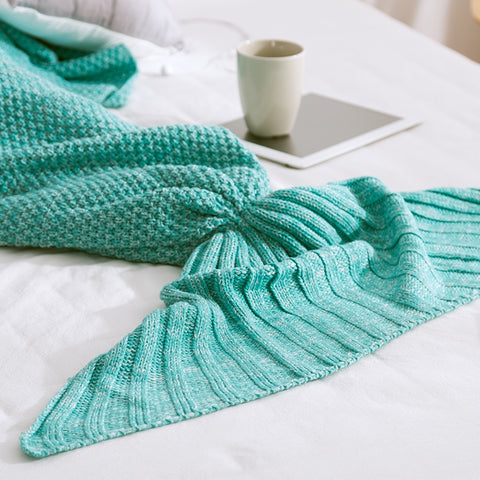 Mermaid Tail Blanket For Adult Super Soft Sleeping Knitted Blankets, 90 X50cm, 140 X70cm, 180 X90cm