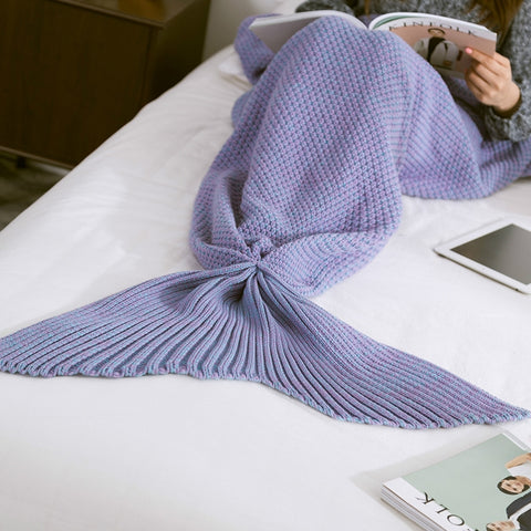 Mermaid Tail Blanket For Adult Super Soft Sleeping Knitted Blankets, 90 X50cm, 140 X70cm, 180 X90cm