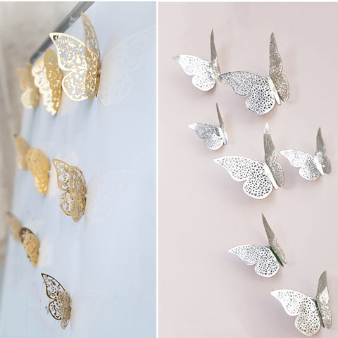 3D Wallpaper Home Decoration Hollow Butterfly Fridge Wall Stickers