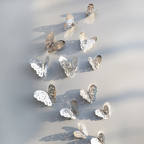 3D Wallpaper Home Decoration Hollow Butterfly Fridge Wall Stickers