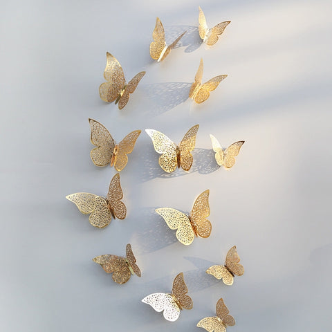 3D Wallpaper Home Decoration Hollow Butterfly Fridge Wall Stickers