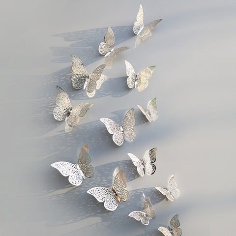 3D Wallpaper Home Decoration Hollow Butterfly Fridge Wall Stickers