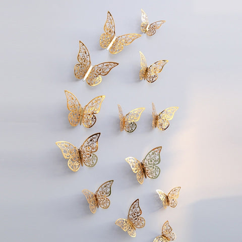 3D Wallpaper Home Decoration Hollow Butterfly Fridge Wall Stickers