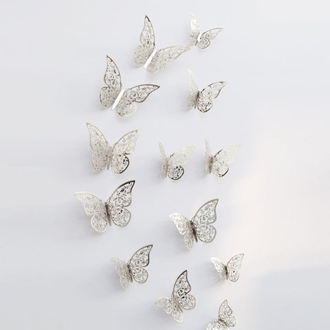 3D Wallpaper Home Decoration Hollow Butterfly Fridge Wall Stickers