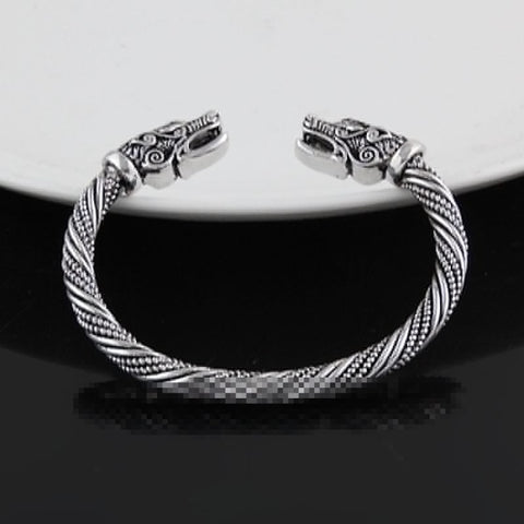 Men Wristband Cuff Wolf Head Viking Bracelet Jewelry Fashion Accessories