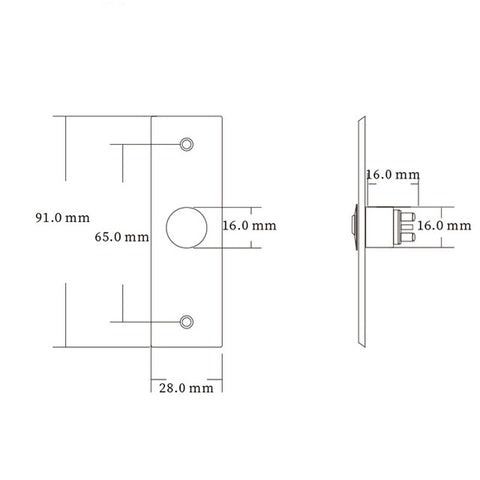 S28 Stainless Steel Narrow Strip Self-reset Electronic Access Control System Switch Out Button