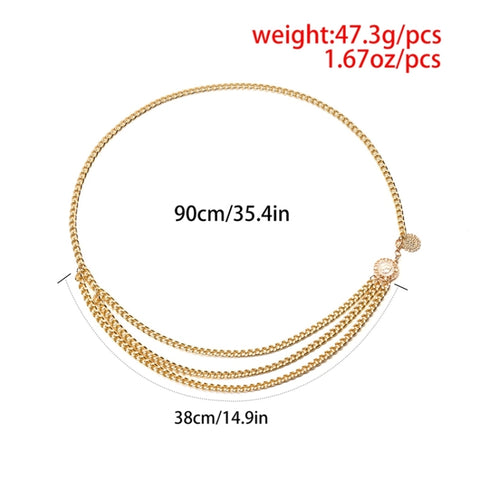 Retro Sexy Waist Chain High Waist Metal Fringes Belt