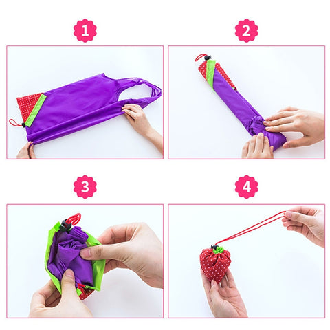 Creative Strawberry Shopping Reusable Folding Reusable Grocery Shopping Bag