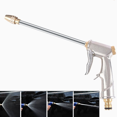 Electroplating Extension Rod Car Wash Water Gun Household Brush Car Gun Garden Watering Gun, Electroplating, Electroplating (Silver)