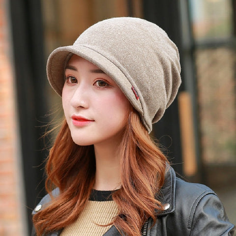 Cotton Hooded Hat Ladies Windproof Multi-purpose Ear Protection Turban Hat, One Size Two-color, One Size Solid Color