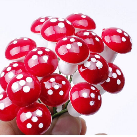 20 PCS Artificial Mini Foam Mushroom Miniature Garden Decorations, 20 PCS Foam Mushroom