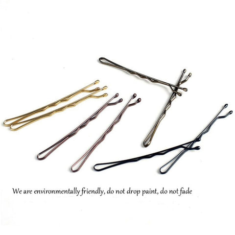 3 Sets Women Drip Invisible Hair Grips Curly Wavy Bobby Pins Daily Use Wedding Party Hair Maker, Light Yellow Gold Color, Gold-color, Rhodium Plated, Silver Plated