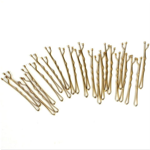 3 Sets Women Drip Invisible Hair Grips Curly Wavy Bobby Pins Daily Use Wedding Party Hair Maker, Light Yellow Gold Color, Gold-color, Rhodium Plated, Silver Plated