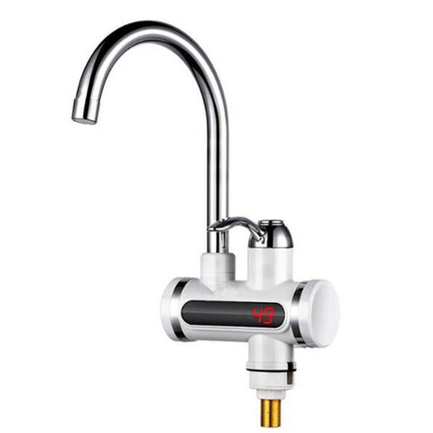 220V Kitchen Tankless Water Heater Instant Electric Faucet Electric Heater Tap with Temperature Display, Water from below, Water from side
