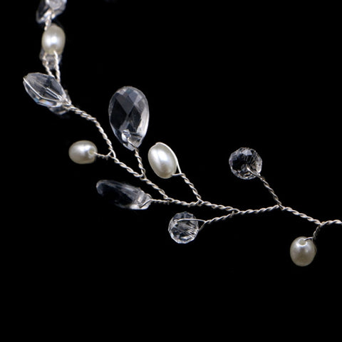 Fashion Leaves Bridal Hair Accessories Handmade Crystal Hair Jewelry Wedding Headband Headpiece for Women, Gold, Silver