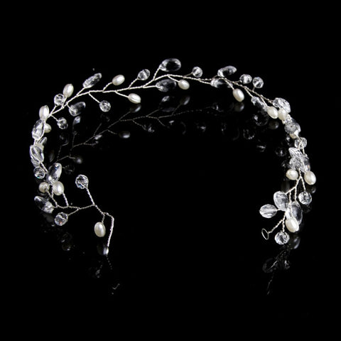 Fashion Leaves Bridal Hair Accessories Handmade Crystal Hair Jewelry Wedding Headband Headpiece for Women, Gold, Silver