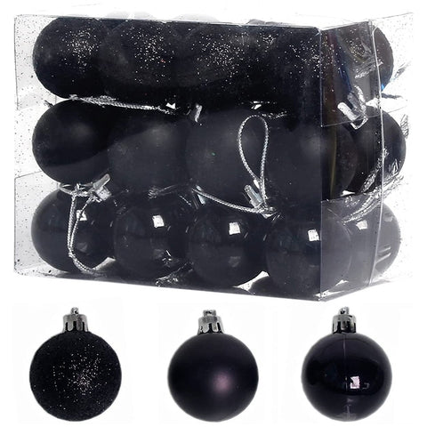 24 PCS 3cm Home Christmas Tree Decor Ball Bauble Hanging Xmas Party Ornament Decorations, green, black, blue, rose gold, white