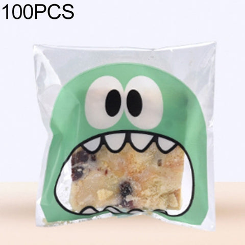 100 PCS Cute Big Teech Mouth Monster Plastic Bag Wedding Birthday Cookie Candy Gift OPP Packaging Bags, 7x7cm, 10x10cm