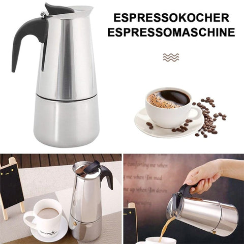 Stainless Steel Moka Coffee Maker Pot Filter