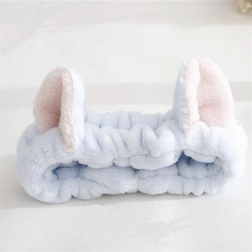 Cute Elastic Cat Ears Headbands Women Girls Makeup Face Washing Headband Hairdo Facial Mask Headwrap Hairband Hair Accessory