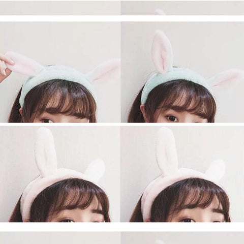 Cute Elastic Cat Ears Headbands Women Girls Makeup Face Washing Headband Hairdo Facial Mask Headwrap Hairband Hair Accessory