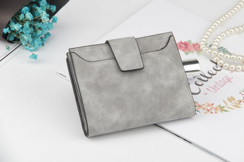 Leather Women Hasp Small Slim Coin Pocket Purse Cards Holders Wallet