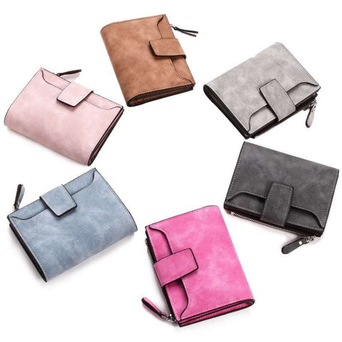 Leather Women Hasp Small Slim Coin Pocket Purse Cards Holders Wallet