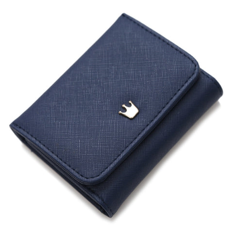 Short Mini Women Wallets Crown Decorated Fold PU Leather Coin Purse Card Holder
