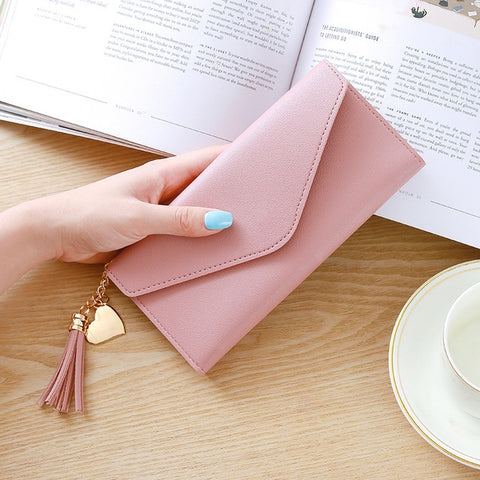 Simple Zipper Purses Long Section Clutch Wallet Soft PU Leather Money Bag