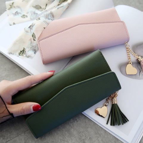 Simple Zipper Purses Long Section Clutch Wallet Soft PU Leather Money Bag