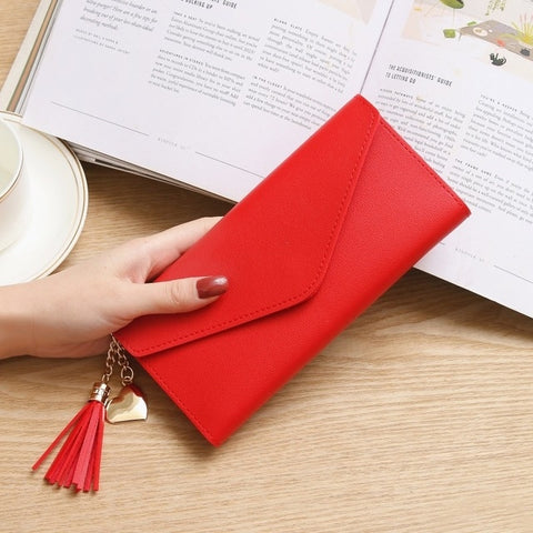 Simple Zipper Purses Long Section Clutch Wallet Soft PU Leather Money Bag