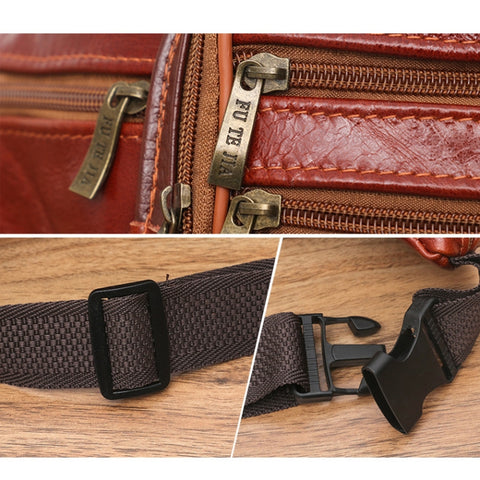 Fashion Men Genuine Leather Waist Bags Travel Necessity Organizer Mobile Phone Bag