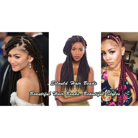 3 PCS Dreadlocks Aluminum Rice Beads Hair Accessories, Silver, Gold, Mixed