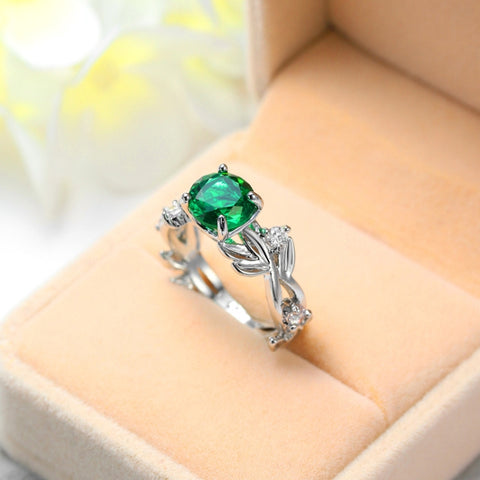 Crystal Vine Leaf Design Engagement Ring Fashion For Women Jewelry, 6, 7, 8, 9, 10, 11