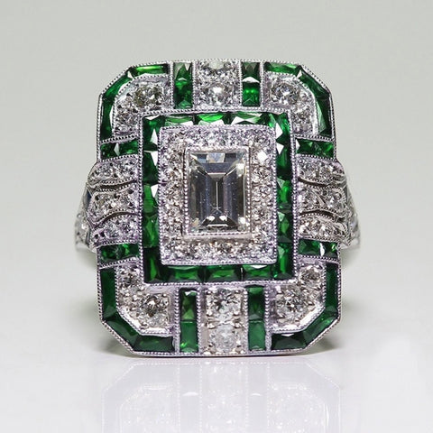 Luxury Square Women Crystal Zircon Engagement Ring, 10, 6, 7, 8, 9