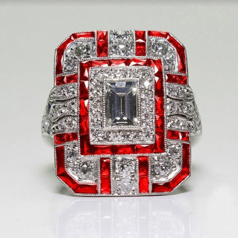 Luxury Square Women Crystal Zircon Engagement Ring, 10, 6, 7, 8, 9