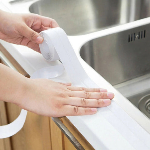 Durable PVC Material Waterproof Mold Proof Adhesive Tape  Kitchen Bathroom Wall Sealing Tape, 3.8cm x 3.2m, 2.2cm x 3.2m