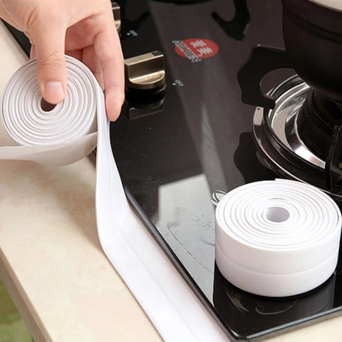 Durable PVC Material Waterproof Mold Proof Adhesive Tape  Kitchen Bathroom Wall Sealing Tape, 3.8cm x 3.2m, 2.2cm x 3.2m