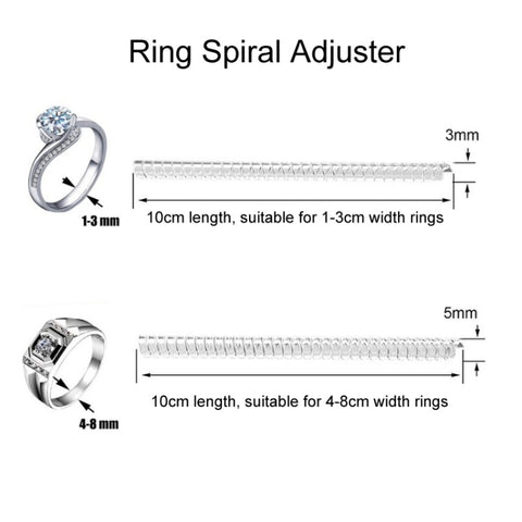 Vintage Spiral Based Ring Size Adjuster, Guard Tightener Reducer Resizing Tools Jewelry Parts, 3mm