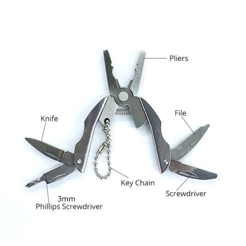 Portable Multifunction Folding Plier Stainless Steel Foldaway Knife Keychain Screwdriver, Knife Keychain Screwdriver