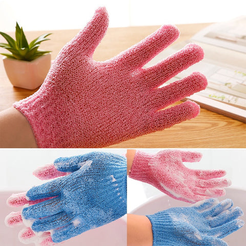 5 PCS Shower Bath Gloves Exfoliating Spa Massage Scrub Body Glove, Purple, Green, Blue, Orange, Red