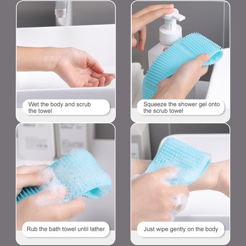 Silicone Massage Pull Strap Bath Brush Powerful Exfoliating Rubbing Bath Artifact, TBD052096201E, TBD052096201A, TBD052096201B, TBD052096201C, TBD052096201D