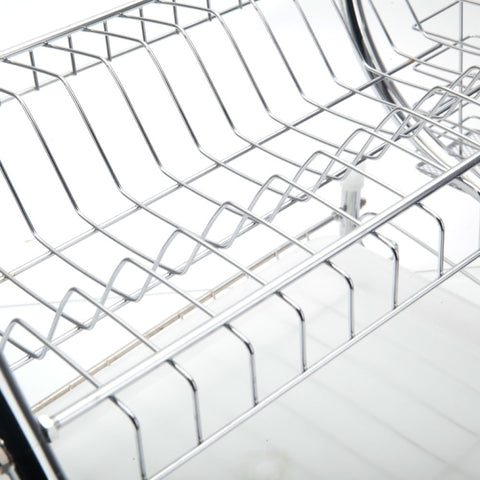 2 Tiers Kitchen Dish Drying Rack Drainer Dryer Tray Cultery Holder, Cultery Holder