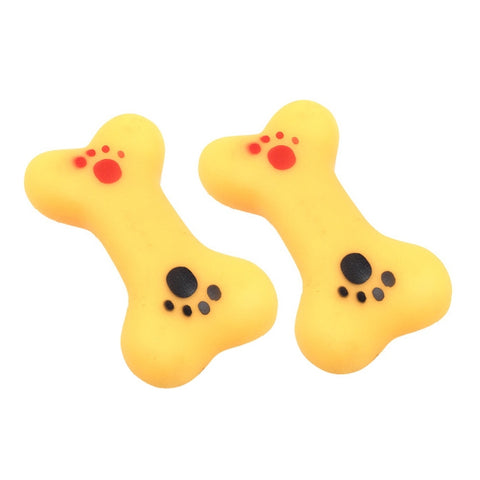 Rubber Squeak Toy for Dog Screaming Chicken Chew Bone Squeaky Ball Dog Toys Tooth Grinding, Random Color Delivery