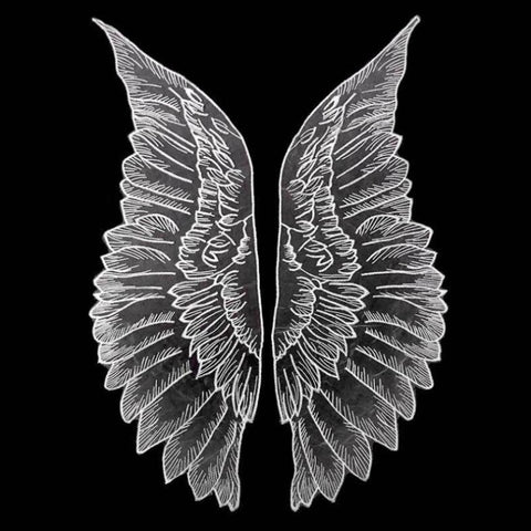 1 Pair Organza Wings Shape Embroidery DIY Clothing Accessories, Red, Black, Gold, White