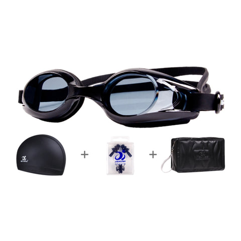 JIEHU JH8102 4 in1 Women HD Transparent Anti-fog Waterproof Swimming Glasses Swimming Cap Set, JIEHU JH8102 (Purple Color), JIEHU JH8102 (Pink), JIEHU JH8102 (Blue Color), JIEHU JH8102 (Blue), JIEHU JH8102 (Black)
