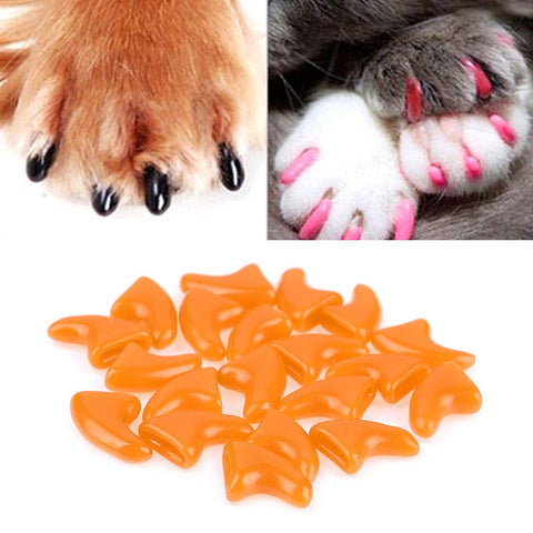 20 PCS Silicone Soft Cat Nail Caps / Cat Paw Claw / Pet Nail Protector/Cat Nail Cover, XS, S, M, L