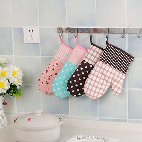 2 PCS Heat Insulation Gloves For Microwave Oven Thickened High Temperature Resistant Anti-scald Kitchen Baking Gloves, 2 PCS