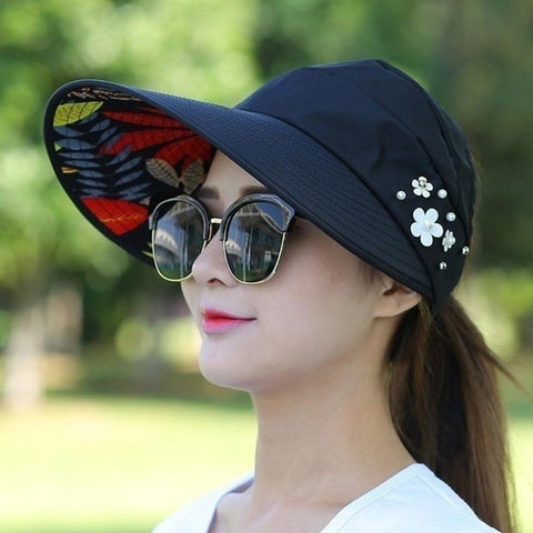 Women Summer Casual  Going Out Ultraviolet-proof Korean Style Folded Sun Block Hat Breathable And Light, Rose Red, Blue, Beige, Red, Black, Pink, Khaki