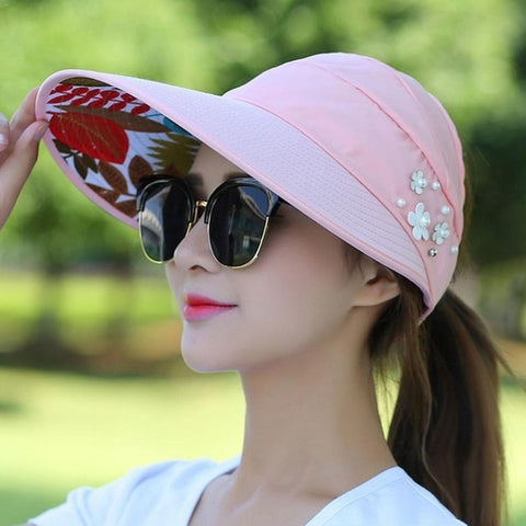 Women Summer Casual  Going Out Ultraviolet-proof Korean Style Folded Sun Block Hat Breathable And Light, Rose Red, Blue, Beige, Red, Black, Pink, Khaki